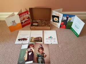 These custom greeting cards have personalized photos, logo's and handwriting! The brownie is even better than it looks!
