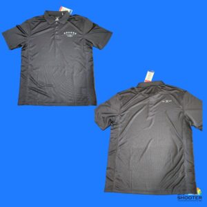 The front and back of an Encore Catering logoed Polo shirt