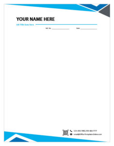 black and blue logo on letterhead